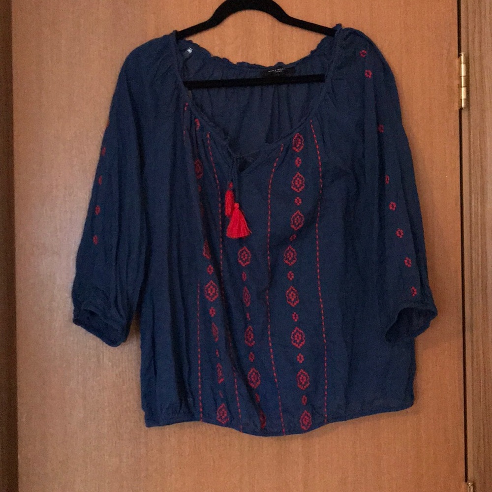 Navy and Red Nine West shirt